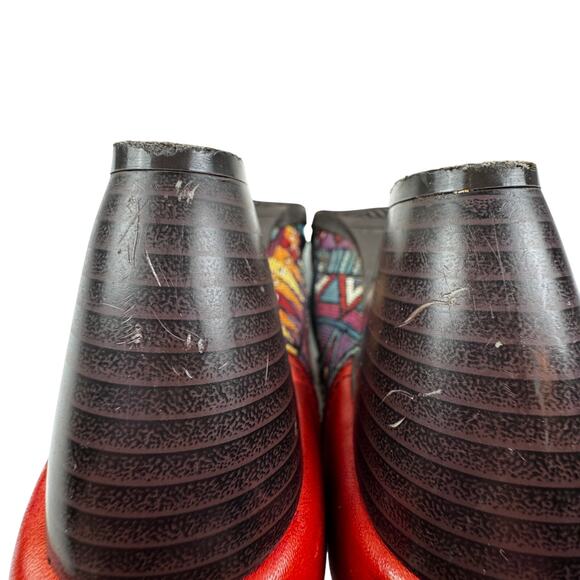 Socofy Retro Boho Multicolor Leather Stretch Fabric Booties Women's 38/7-7.5 - Picture 11 of 11